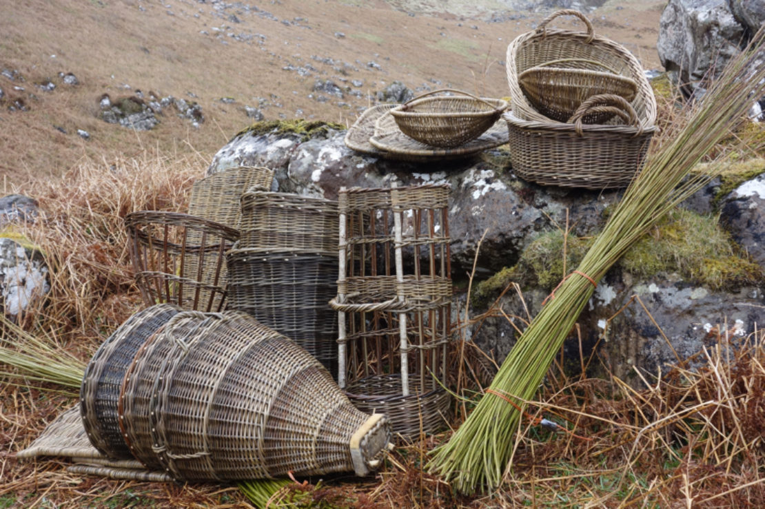 Willow baskets made on Eigg for Outlander