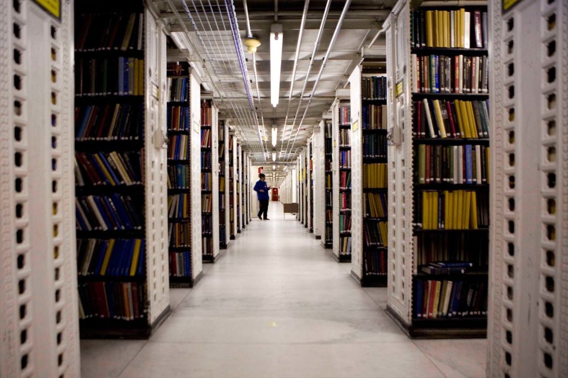 The stacks in the lower depths of the NYPL