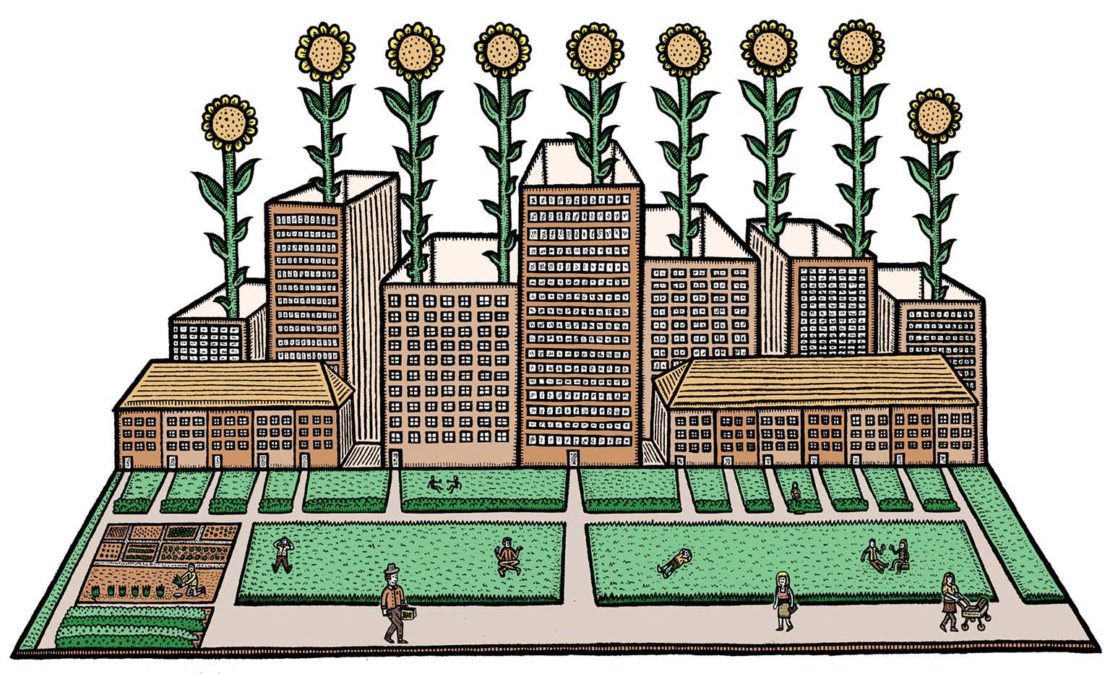 Green city illustration by Mike Stout