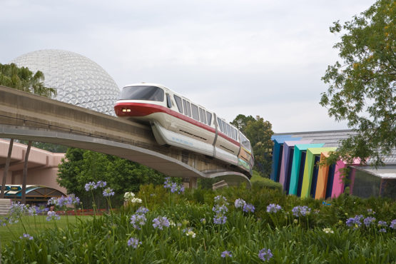 Monorail train at EPCOT centre in Disneyworld
