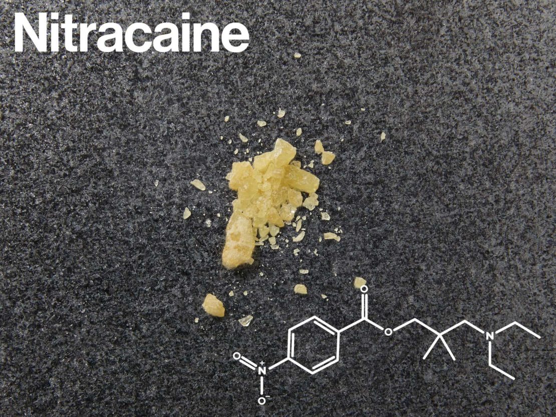 Nitracaine photographed at the Wedinos lab in Wales