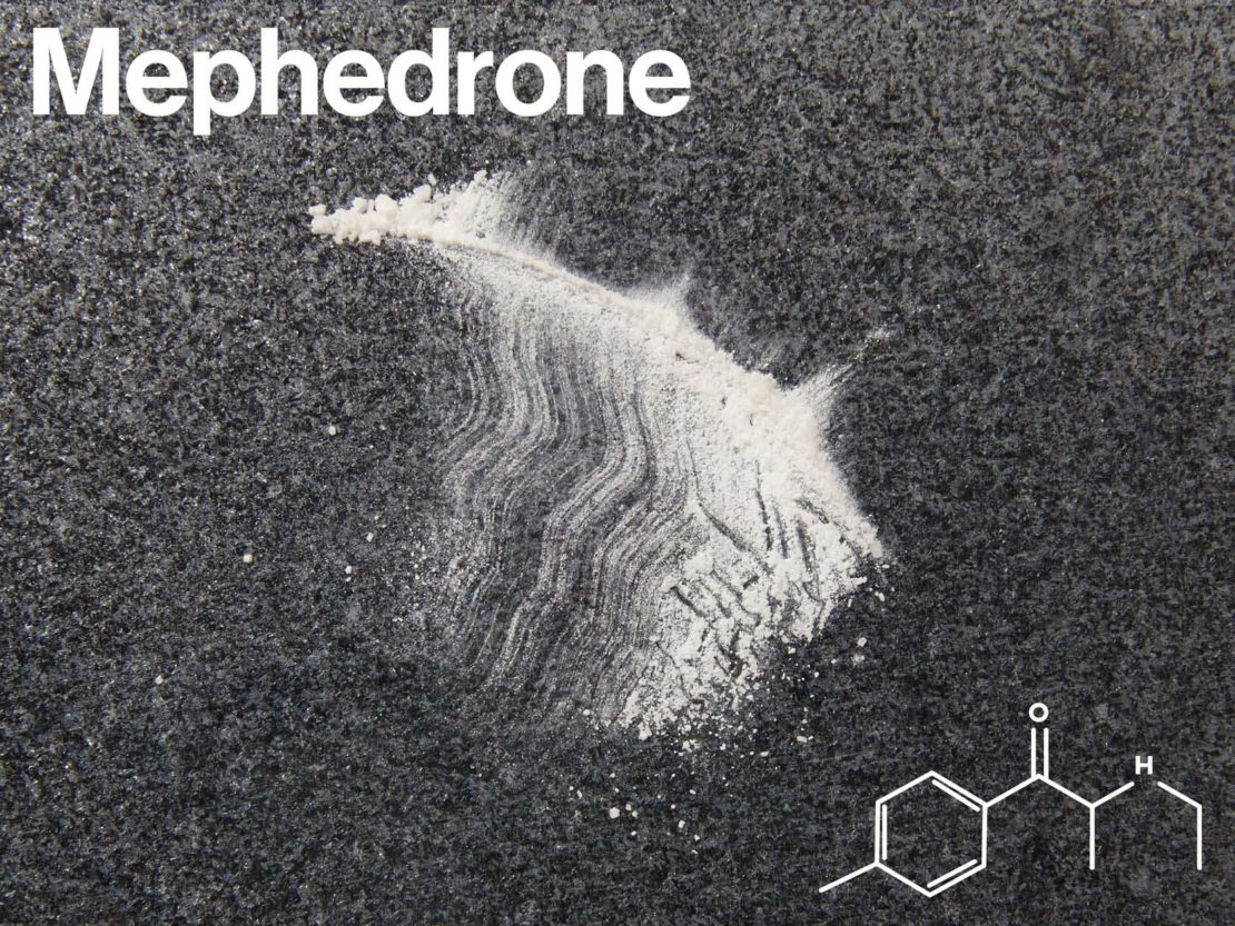 Mephedrone photographed at the Wedinos lab in Wales